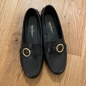 Salvatore Ferragamo size 8 1/2 C black drivers.  Like new!